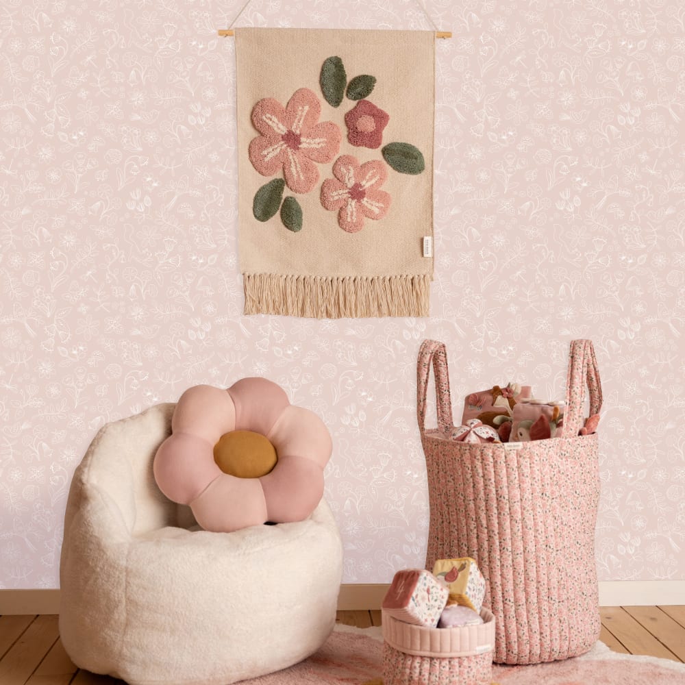 Papier peint petits animaux rose vintage 1000x53cm