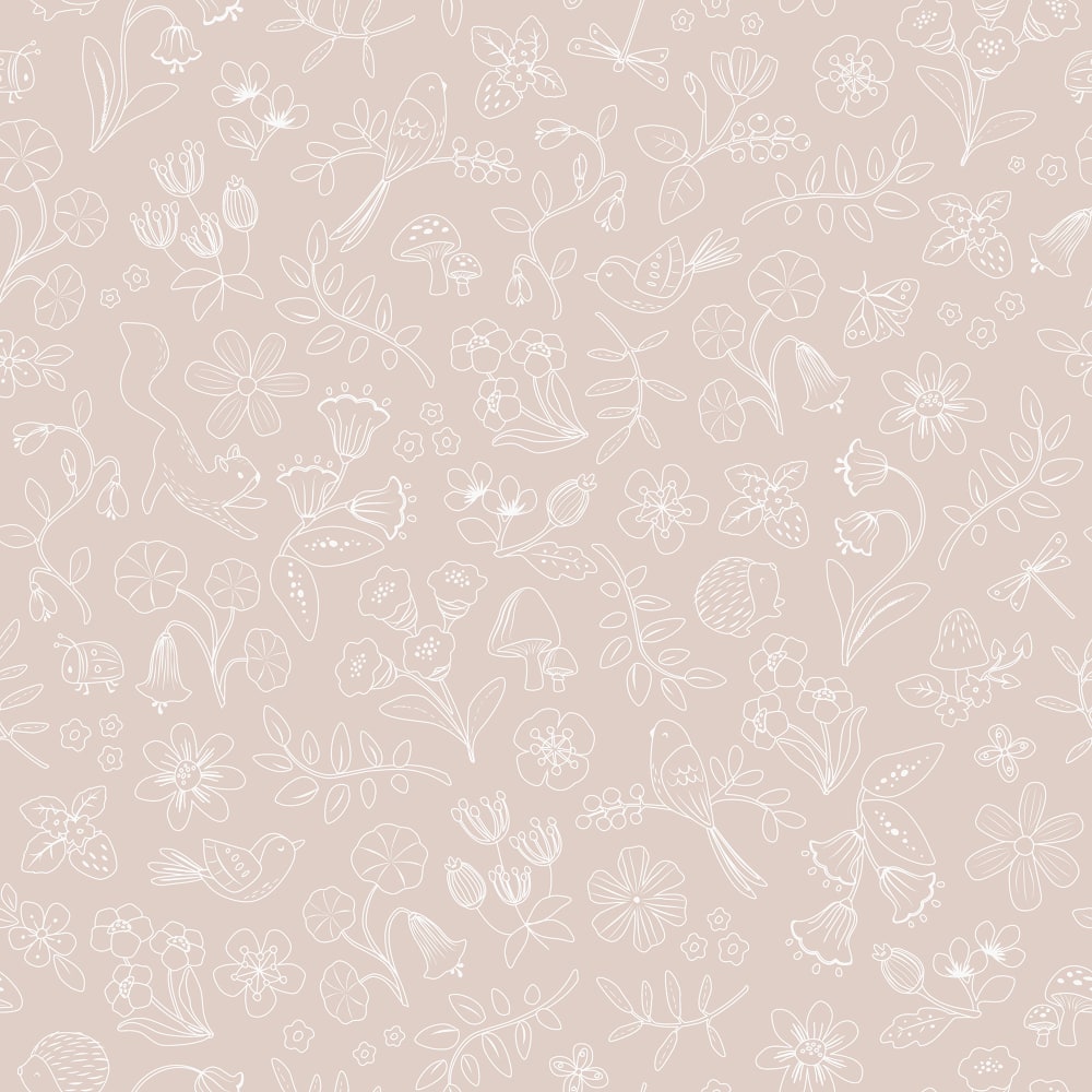 Papier peint petits animaux rose vintage 1000x53cm — vue 3