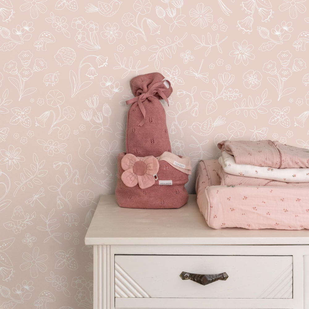 Papier peint petits animaux rose vintage 1000x53cm — vue 4