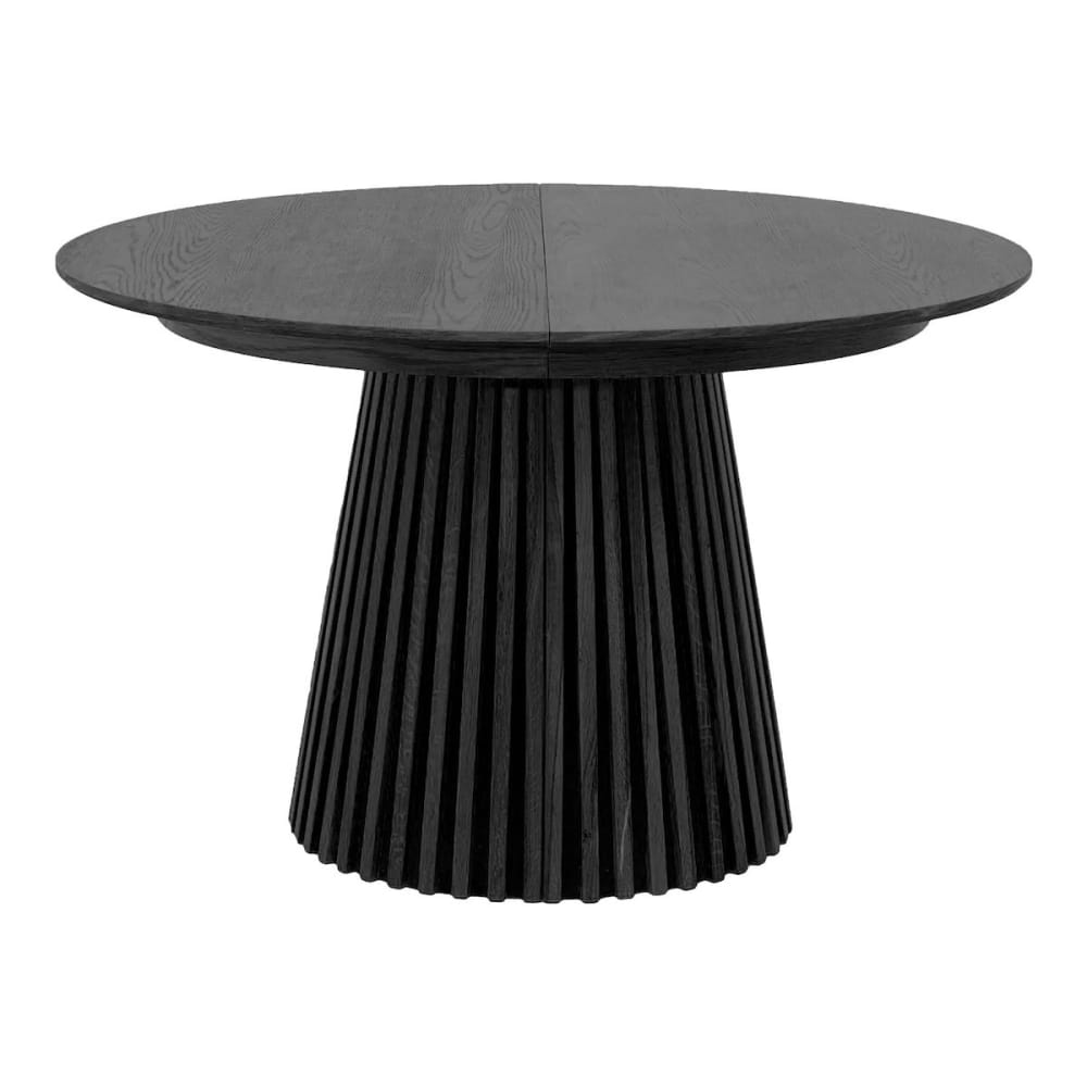 Table ronde extensible en bois noir