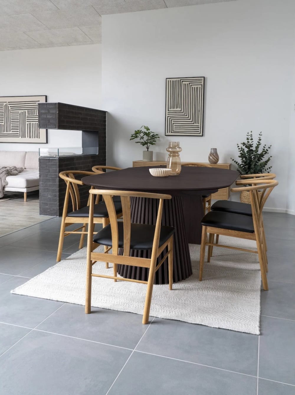 Ausziehbarer runder Tisch aus MDF Schwarz - Maisons Du Monde