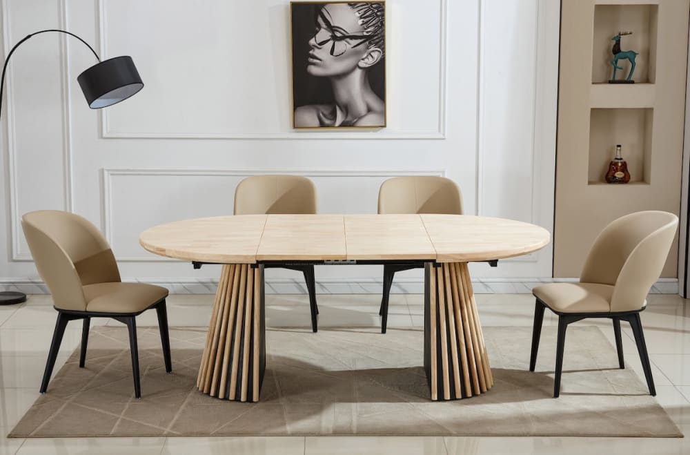 Table ronde extensible en bois d120