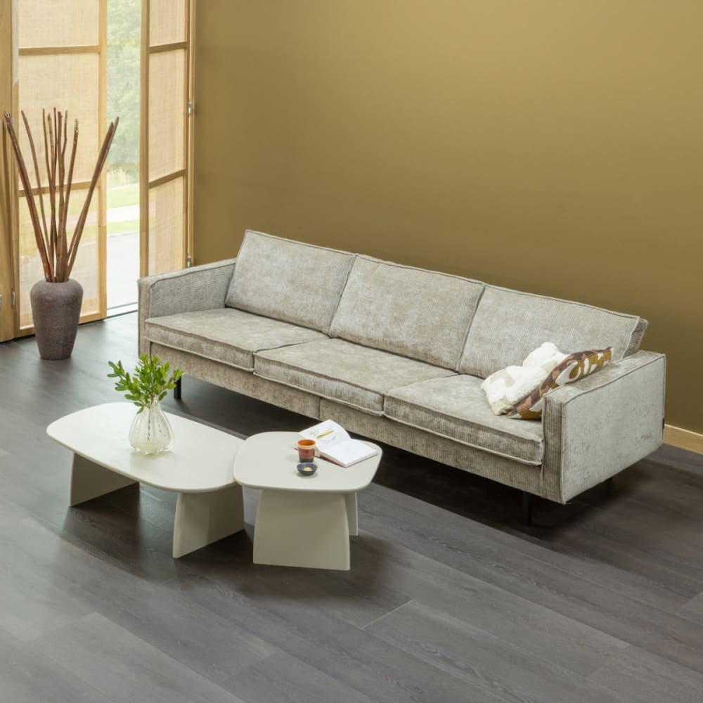Canapé moderne 4 places en velours beige L277