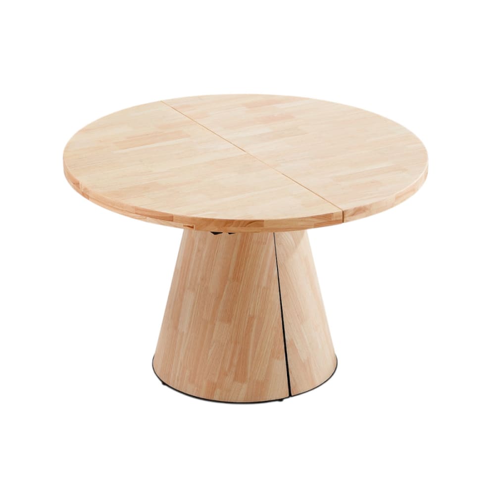 Mathi Design Runder Esstisch aus Holz mit Auszügen Beige Holz