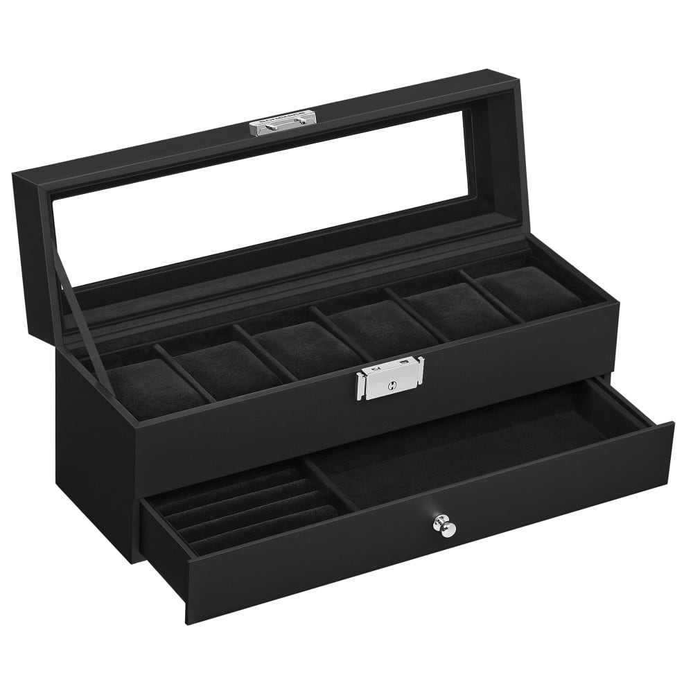 SONGMICS Caja de relojes con 6