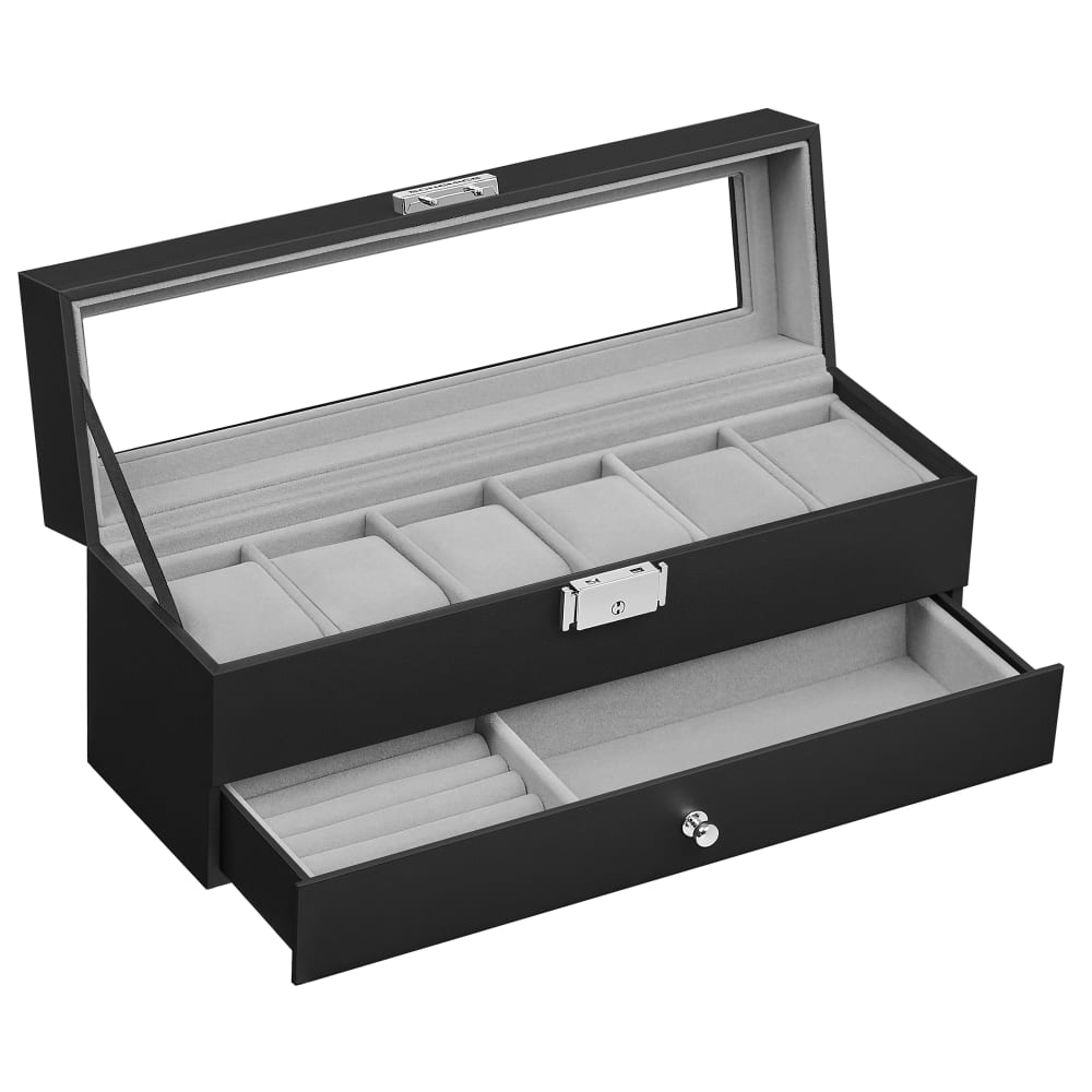 SONGMICS Caja de relojes con 6