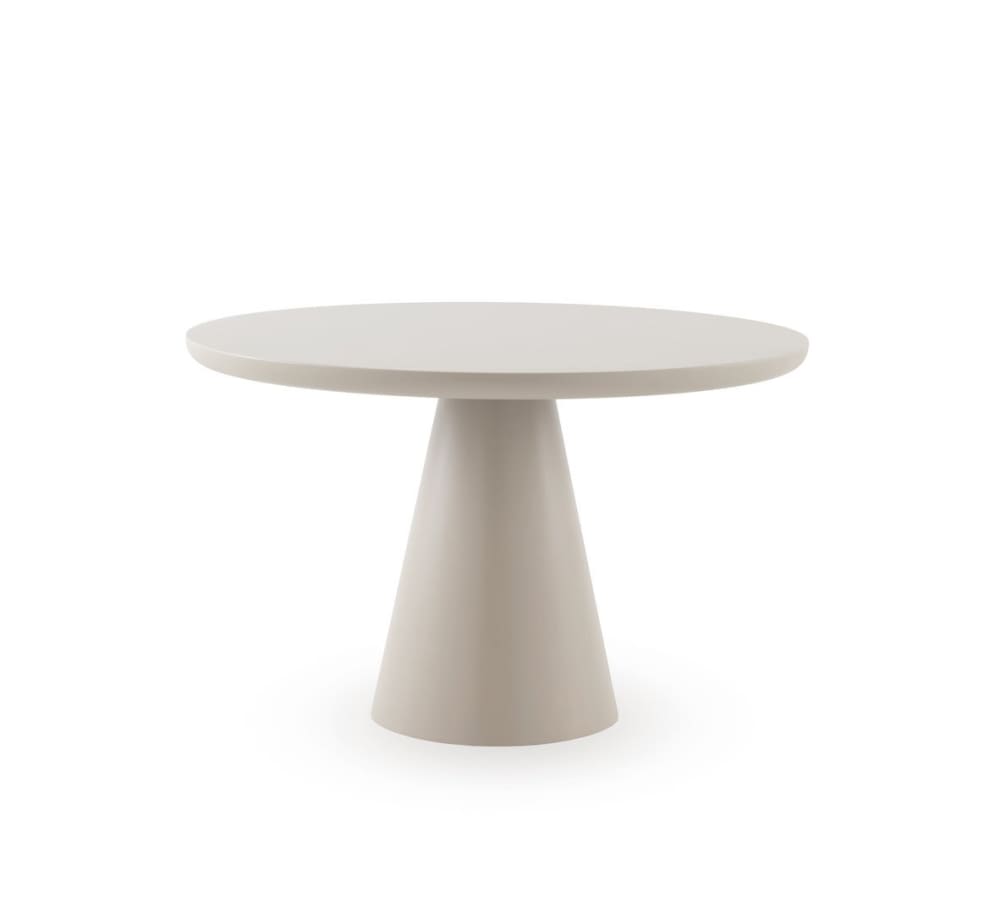 Table 120 diam. effet bois couleur blanc Table 120 diam. effet bois couleur blanc