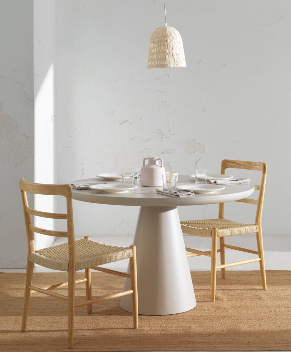 Runder Tisch 120 cm Durchmesser aus MDF in Weiß - Maisons Du