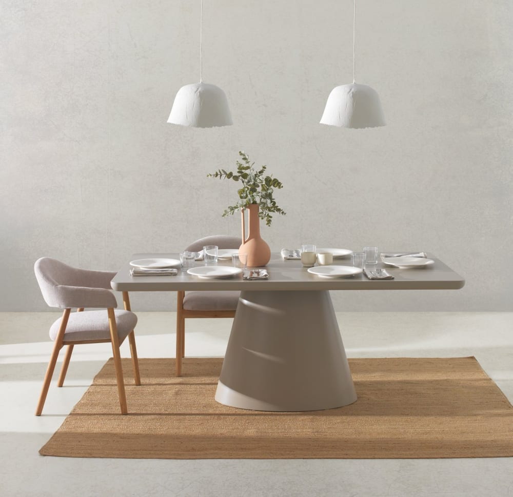 Rechteckiger Tisch 180 x 100 cm aus MDF in Taupe - Maisons Du