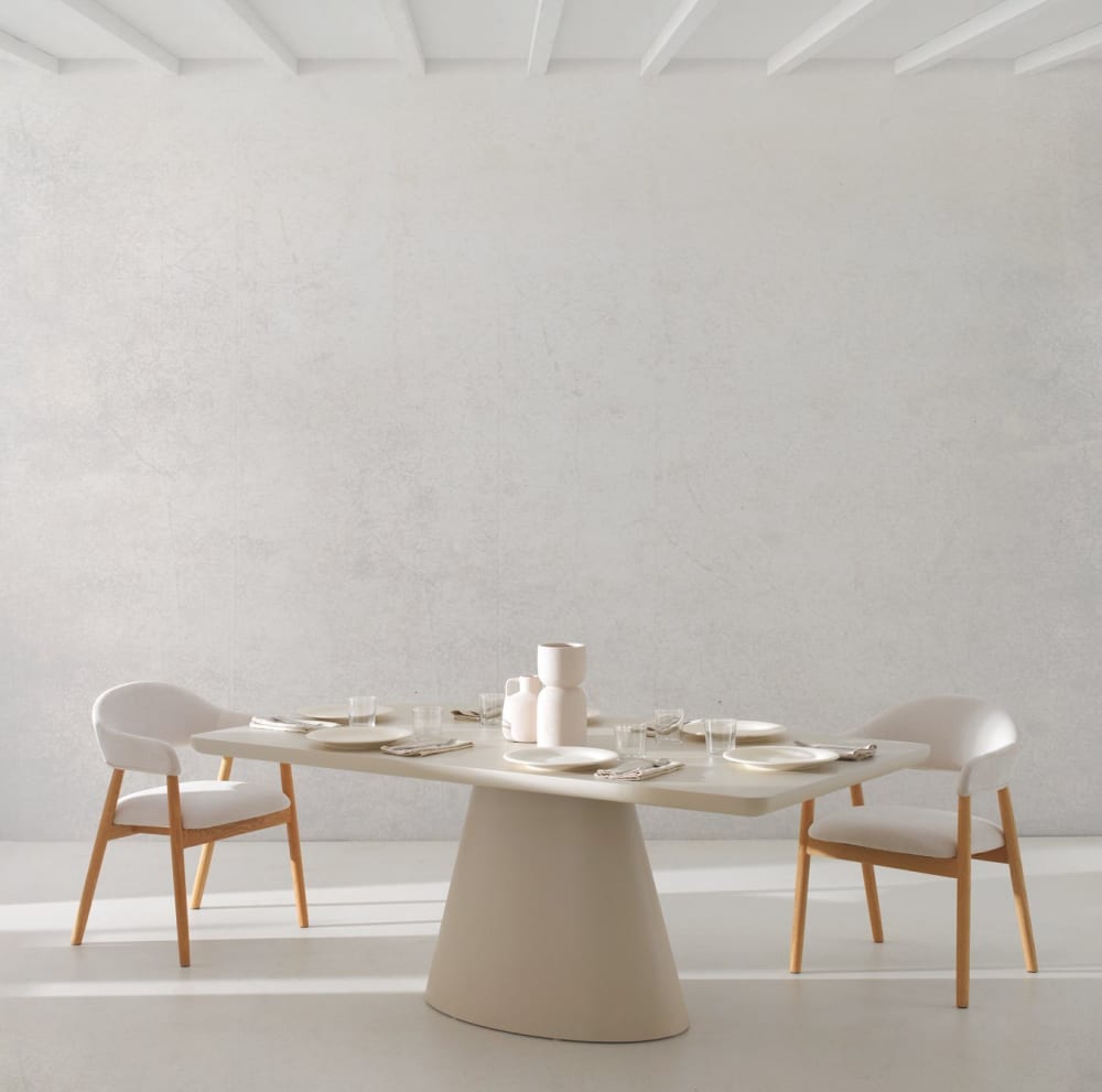 Rechteckiger Tisch 180 x 100 cm aus MDF in Weiß - Maisons Du