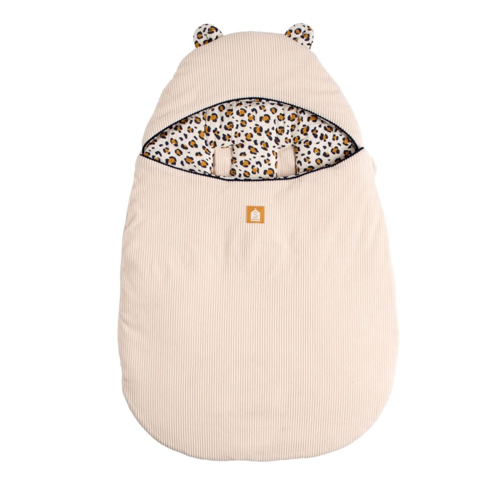 Sauthon Baby-Fußsack mit 5 Befestigungen aus Cordvelours SCHWARZ PES - POLYESTER Baby