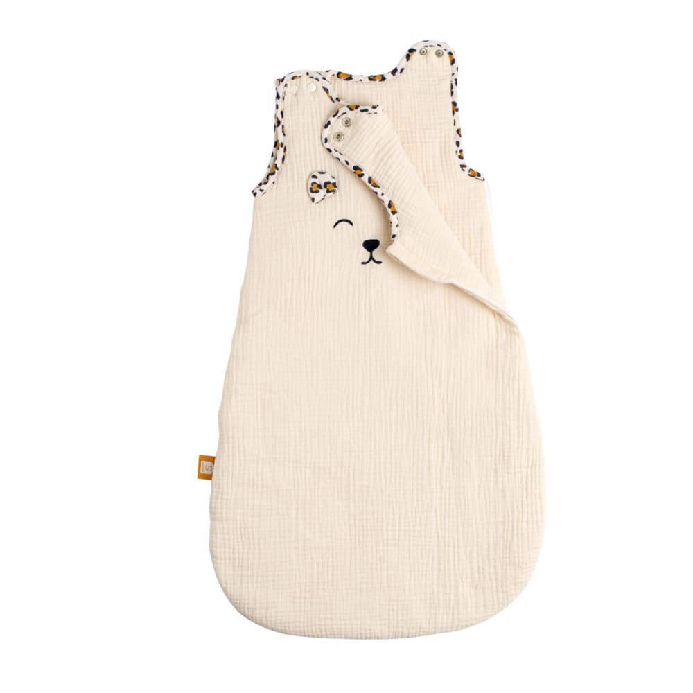 Winter-Schlafsack für Babys aus Baumwollgaze mit Leopardenmuster