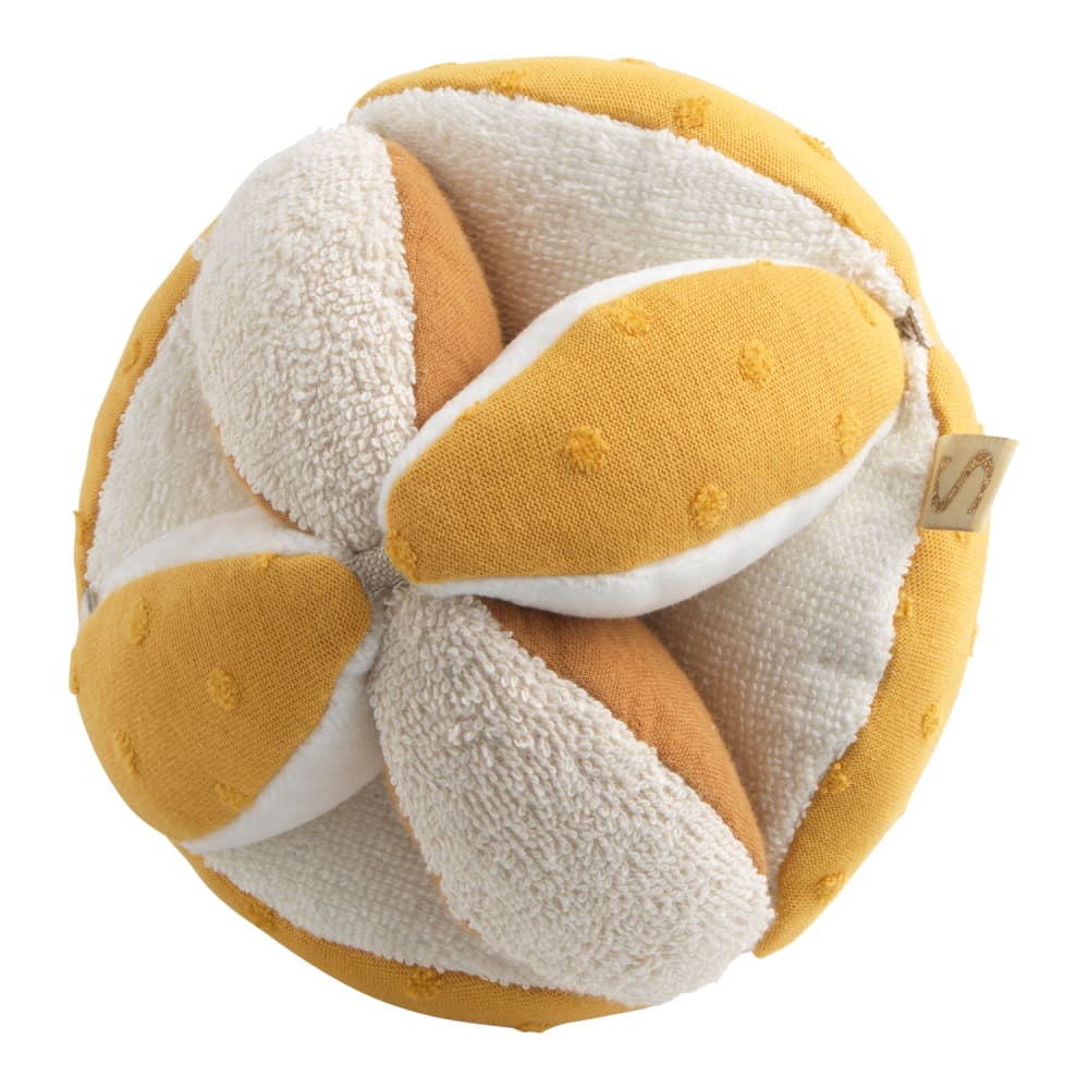 Sauthon Sensorischer Ball aus Bio-Baumwolle und Bouclé GELB BAUMWOLLE Baby