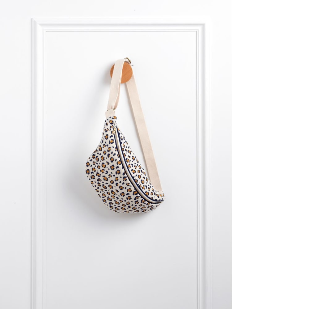 Bauchtasche aus Baumwoll-Musselin mit Leopardenmuster - Maisons