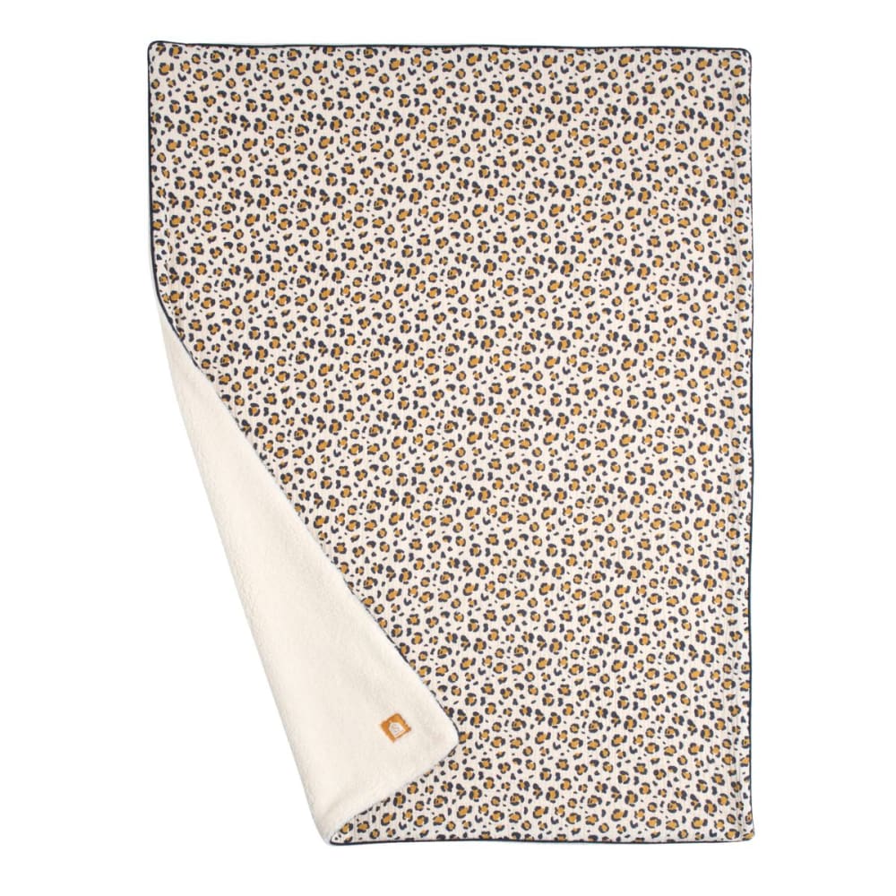 Babydecke Leopard aus Baumwoll-Musselin und Fleece - Maisons Du