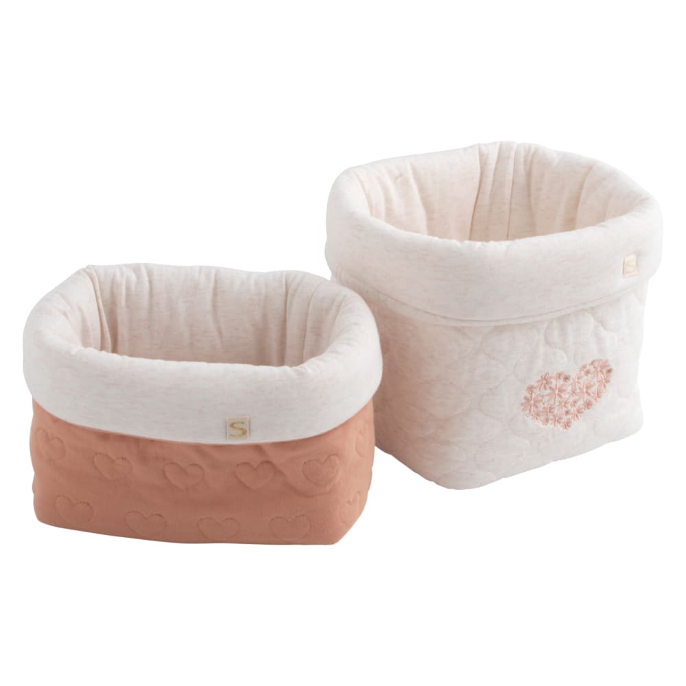 Lot de 2 panières de rangement en coton matelassé
