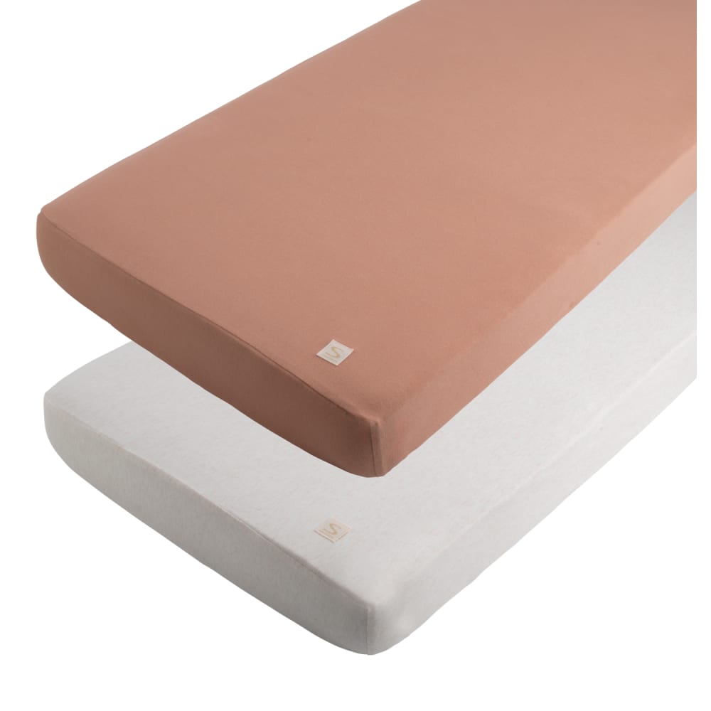 Lot de 2 draps housse en coton pour lit bébé