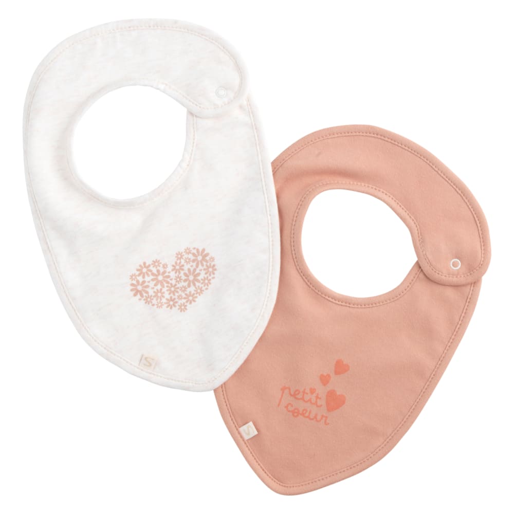 Sauthon 2er-Set Lätzchen aus Baumwolle ROSA Öko-Tex Zertifikat BAUMWOLLE Baby