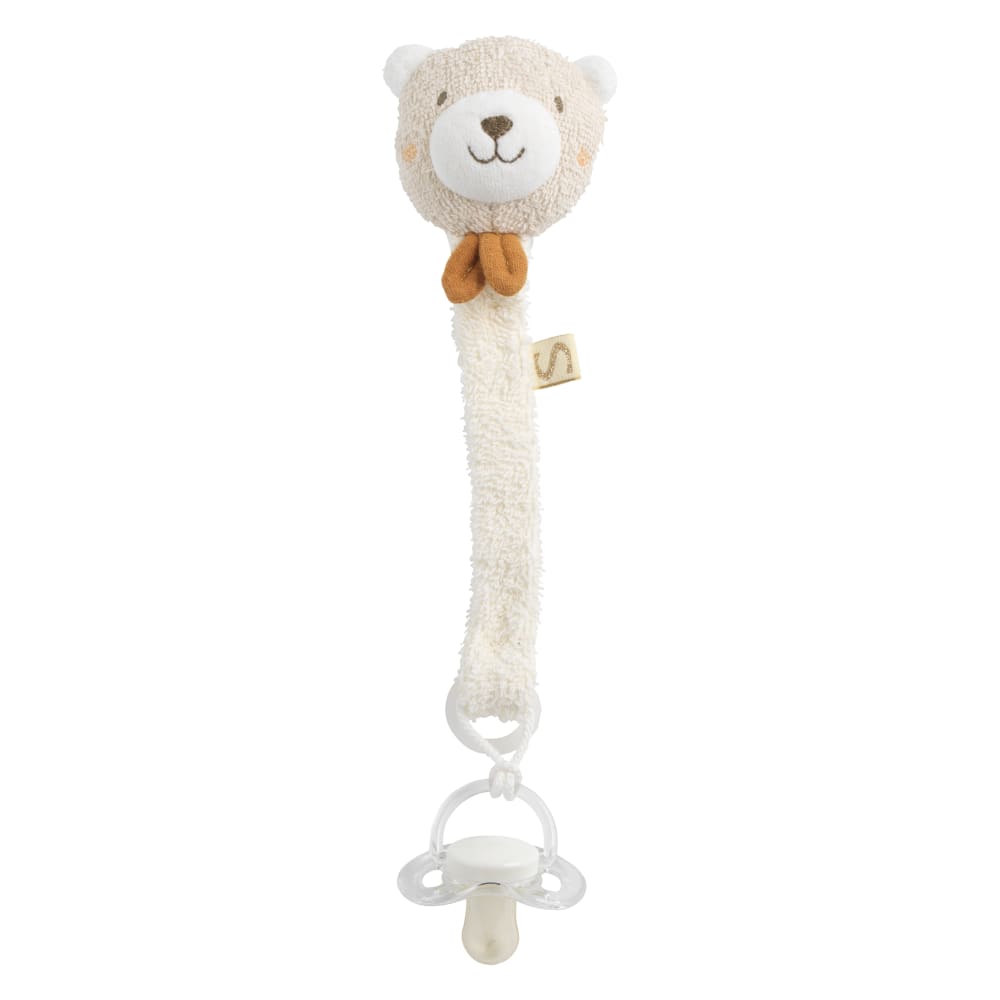 Sauthon Schnullerkette aus Bio-Baumwolle und Bouclé Beige Baumwolle