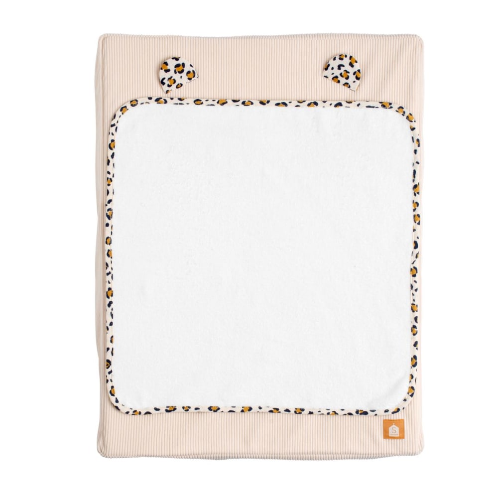 Matelas à langer avec sa housse en velours cotelé et sa serviette