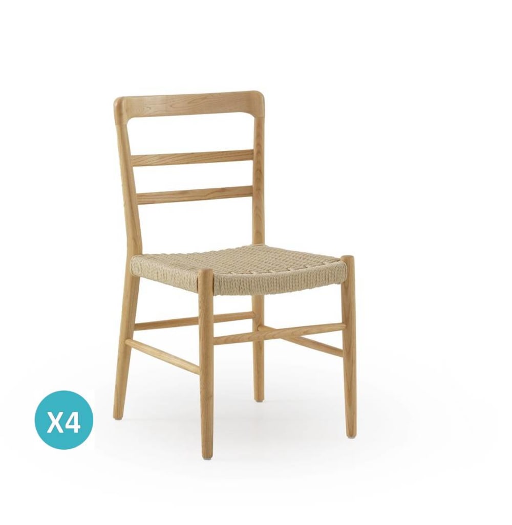 Lot de 4 chaises en bois