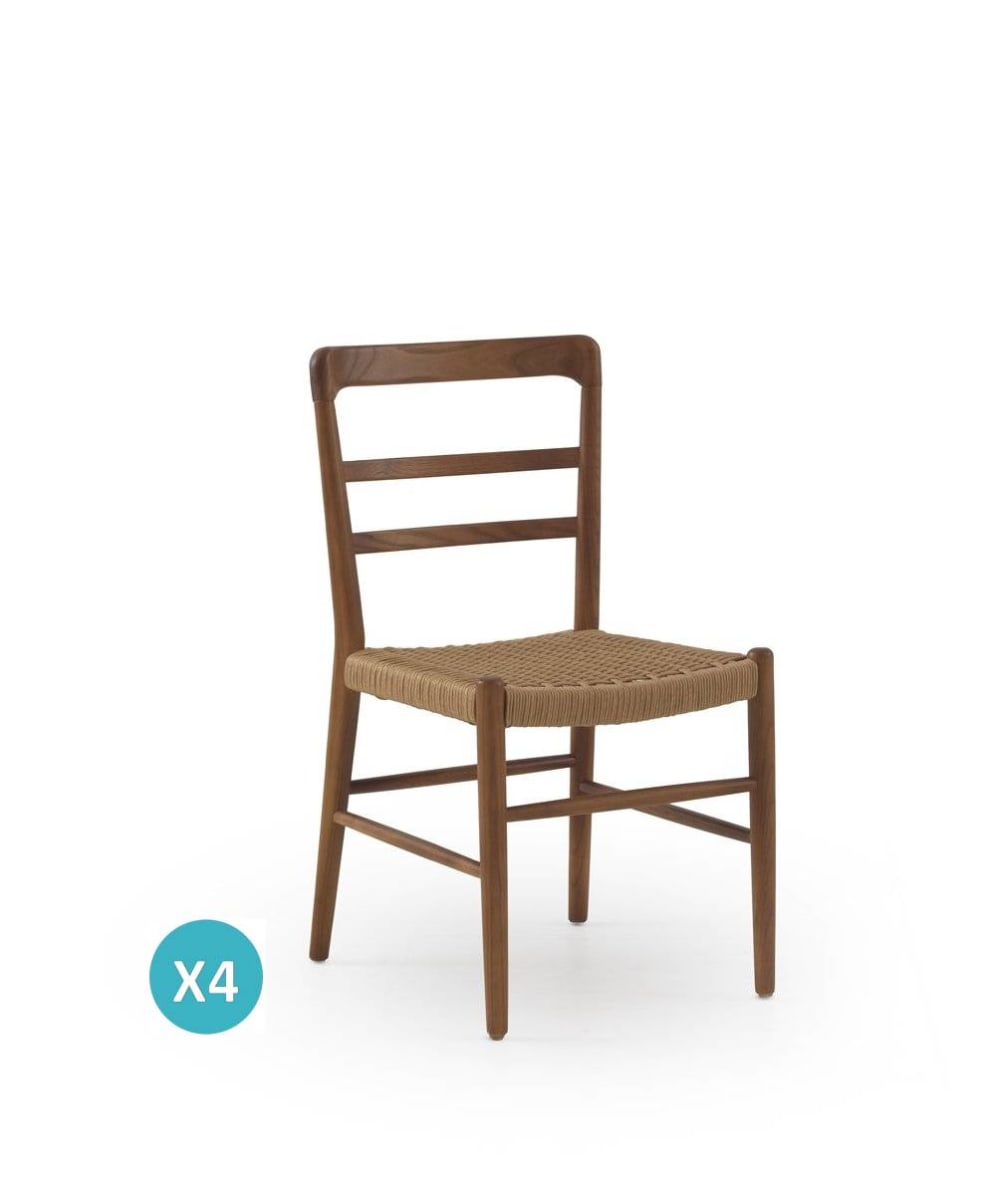 Lot de 4 chaises en bois