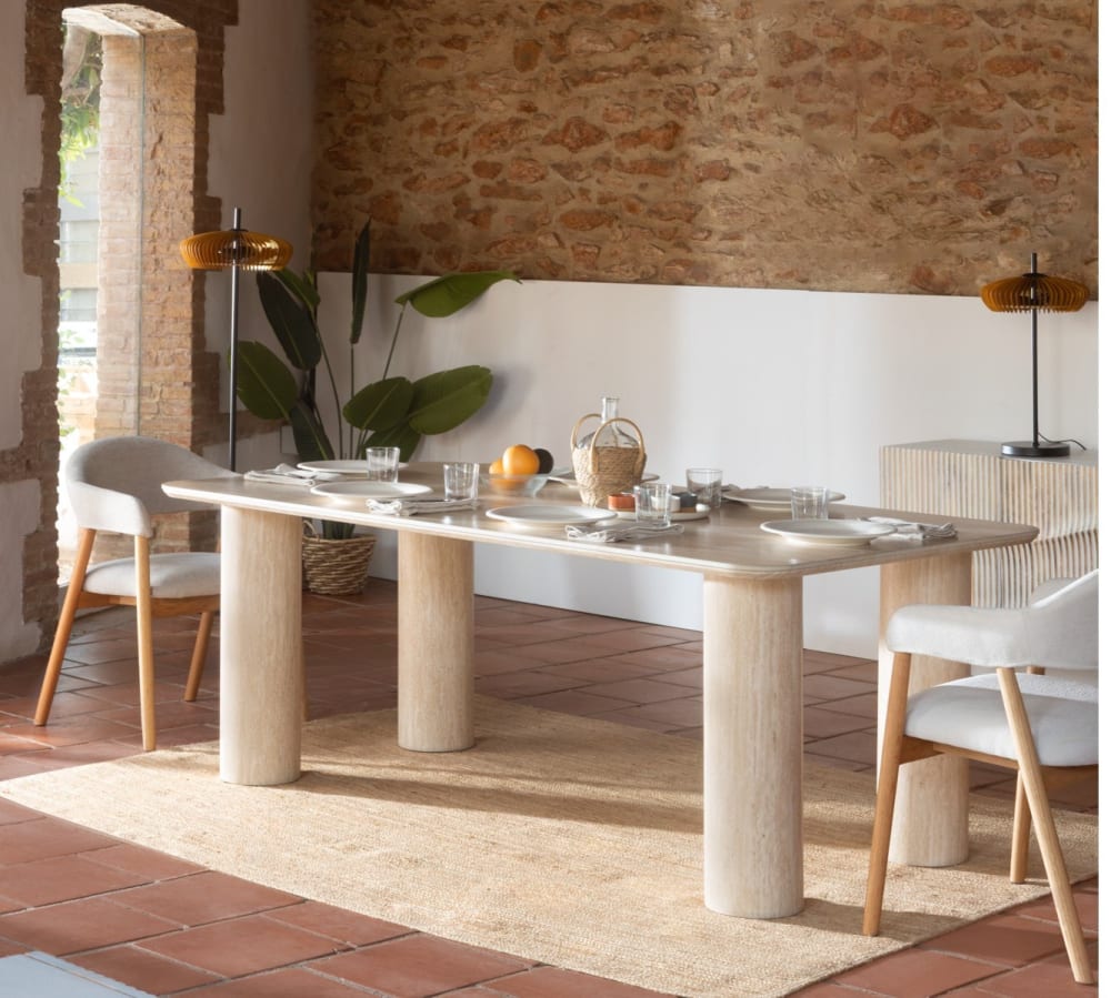 Rechteckiger Tisch 200x100 mit Keramikplatte - Maisons Du Monde