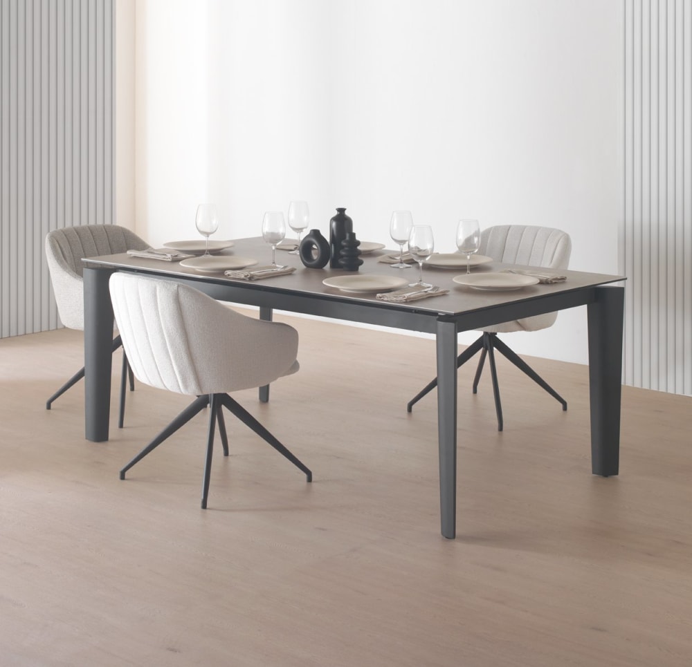 Ausziehbarer Tisch 180/250 x 100 mit Keramikplatte - Maisons Du
