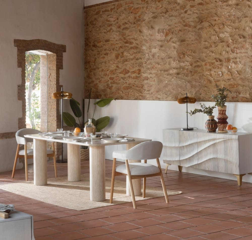 Rechteckiger Tisch 160x90 mit Keramikplatte - Maisons Du Monde