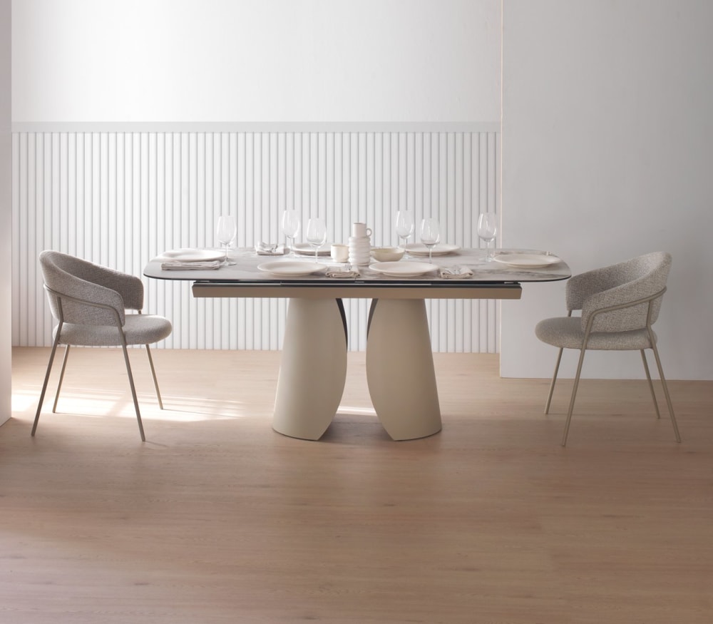 Ausziehbarer Tisch 180/240 x 95 cm mit Keramikplatte - Maisons Du