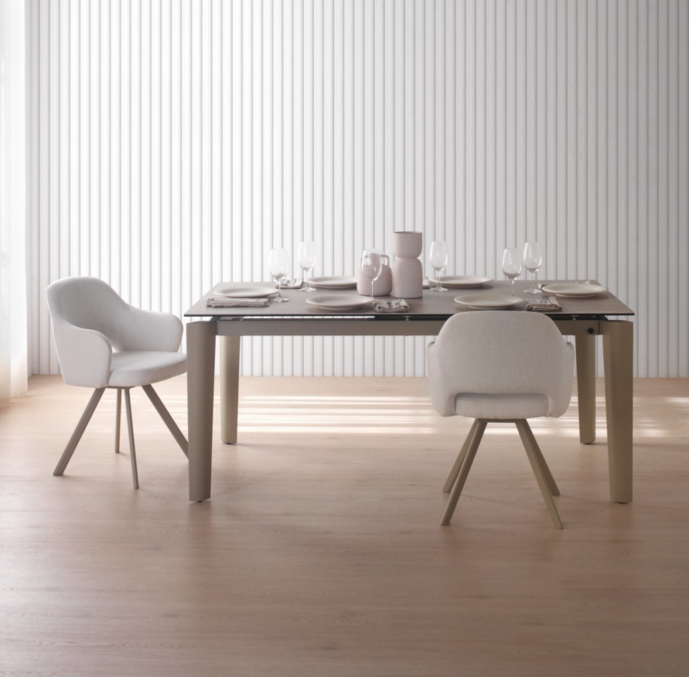 Ausziehbarer Tisch 180/250 x 100 mit Keramikplatte - Maisons Du