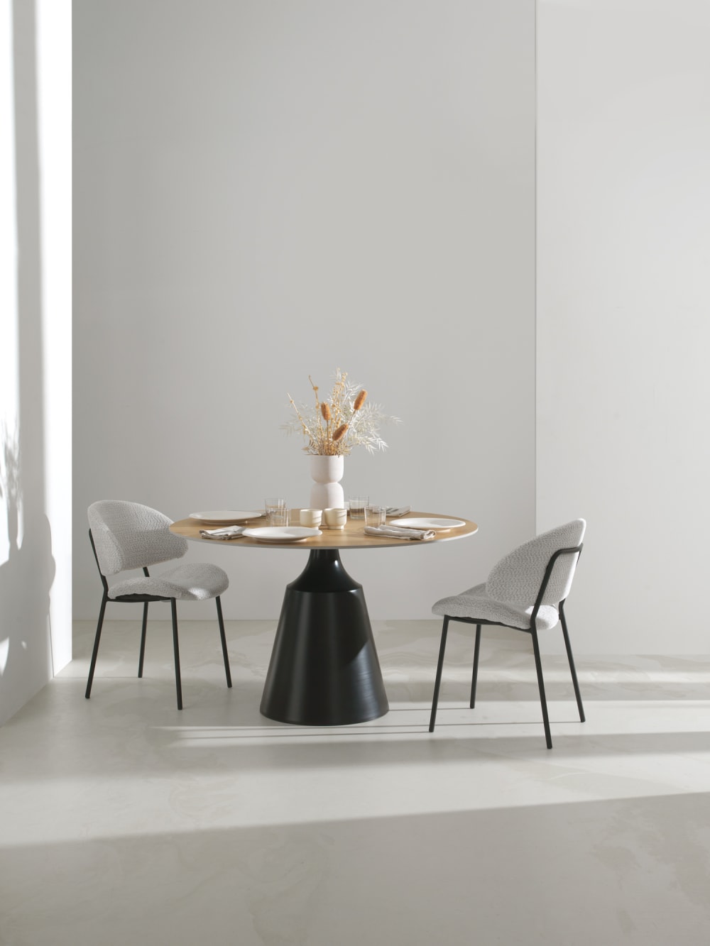 Table de salle à manger ronde 120 diam. avec plateau en céramique