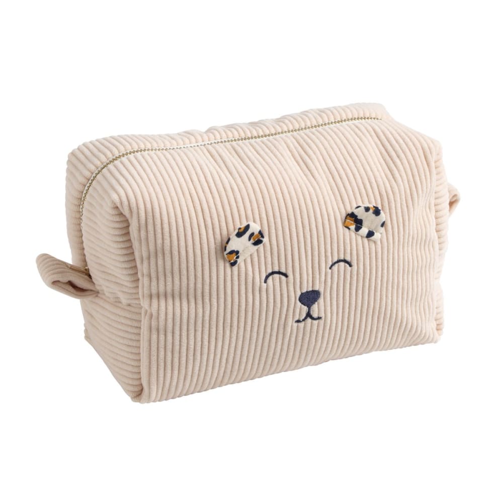 Trousse de toilette en velours côtelé