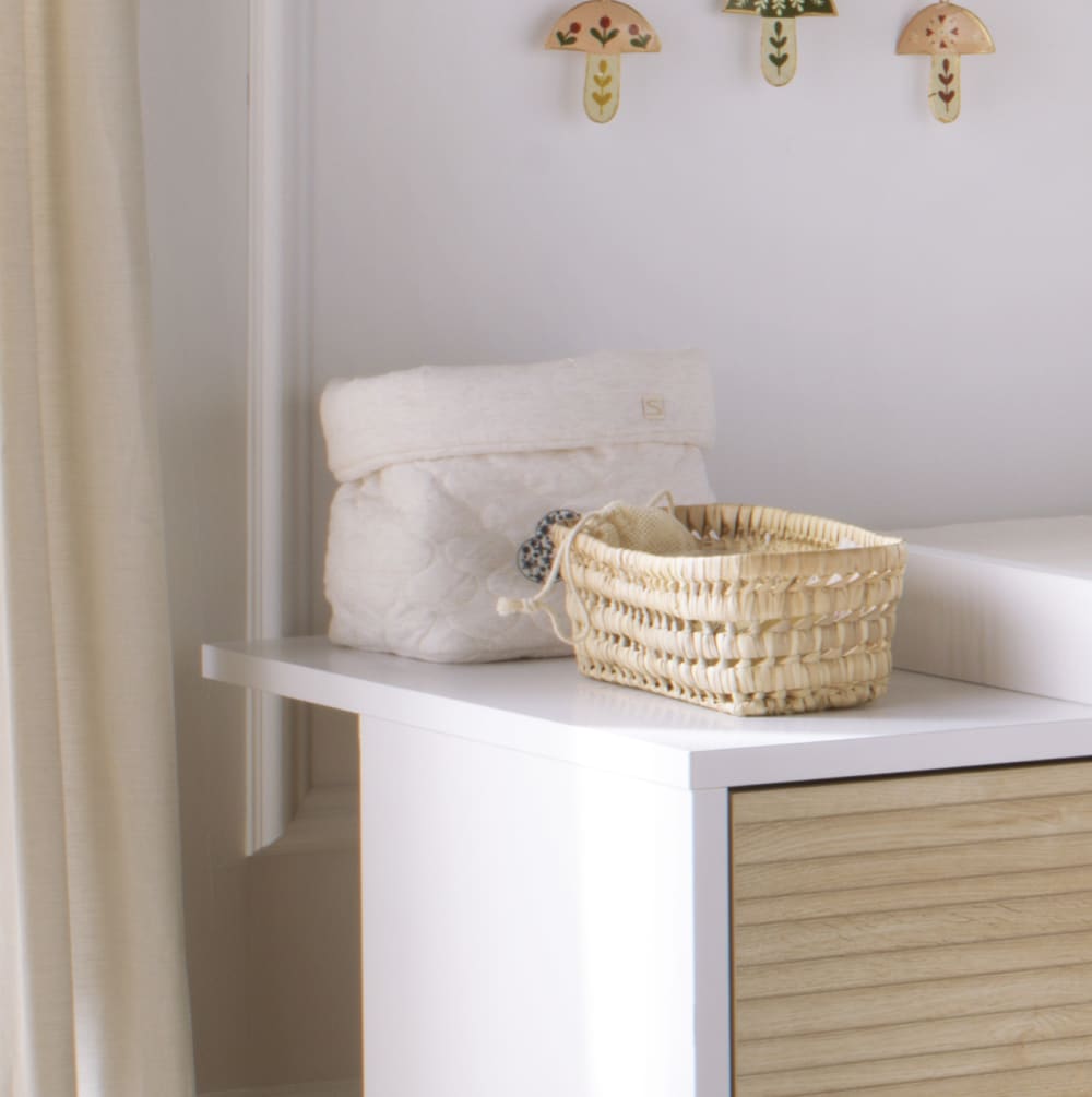 Lot de 2 panières de rangement en coton matelassé - Maisons du Monde