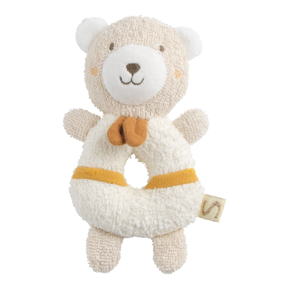 Sauthon Baby-Rassel aus Bio-Baumwolle BEIGE BAUMWOLLE Baby