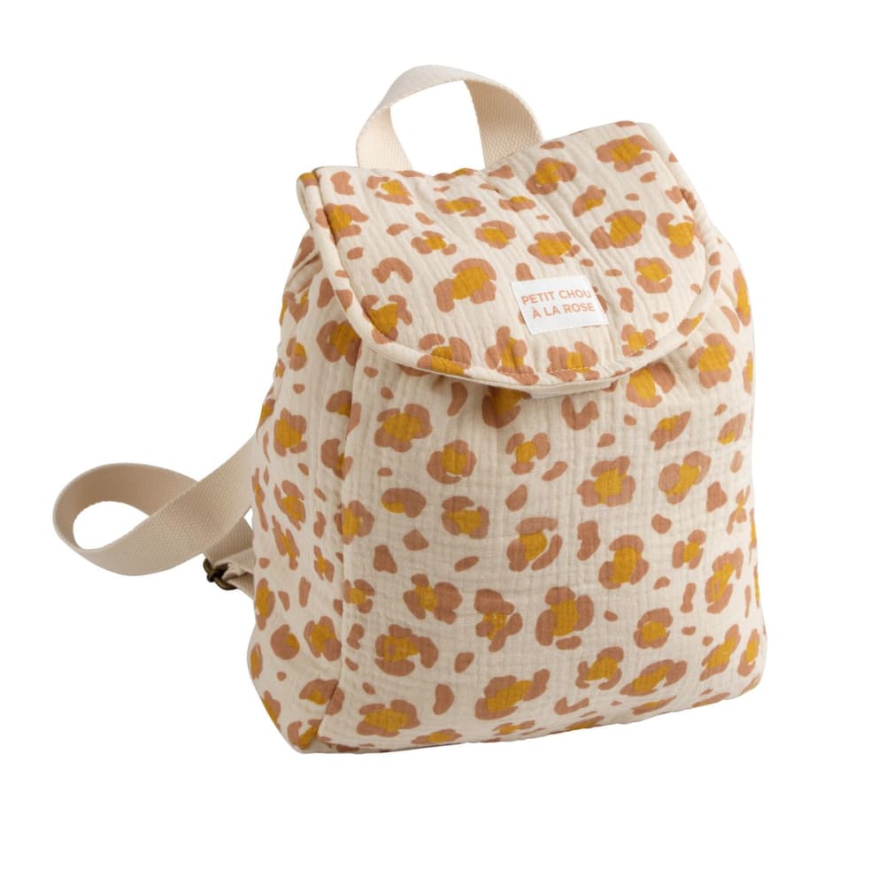 Sauthon Kindergartenrucksack aus Baumwoll-Musselin im Leopardenmuster Rosa Baumwolle