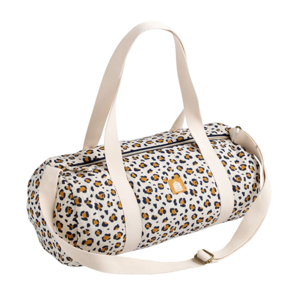 Sac bowling en gaze de coton léopard
