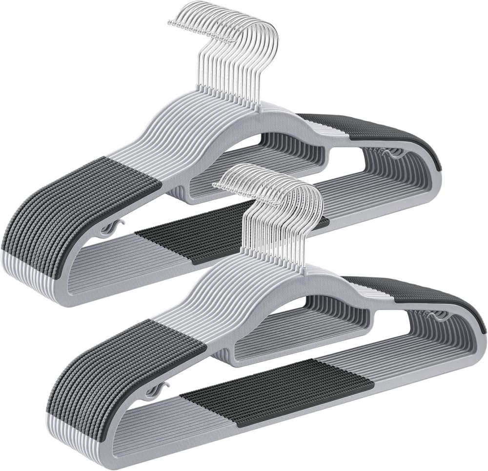 Grucce Appendiabiti In Plastica 0,5 Cm X 42 Cm Argento Grigio-image