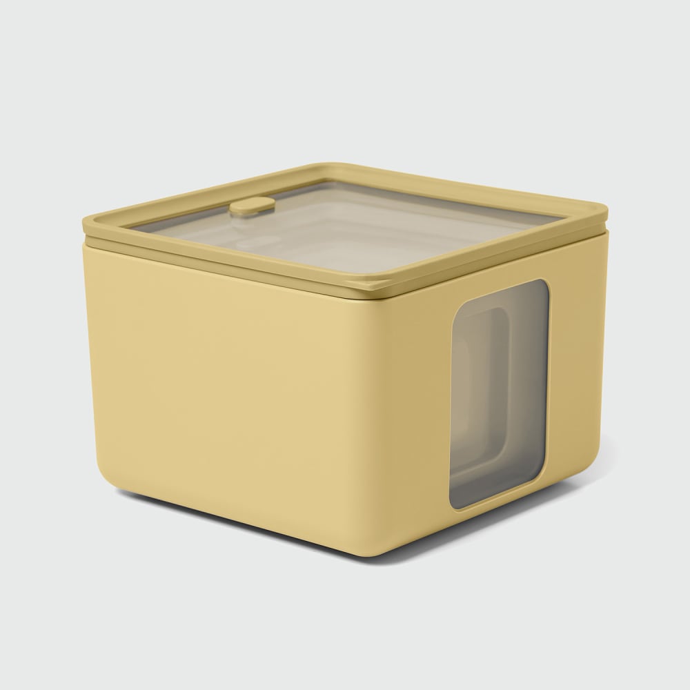 Set 3 boîtes alimentaires carrées en polypropylène jaune