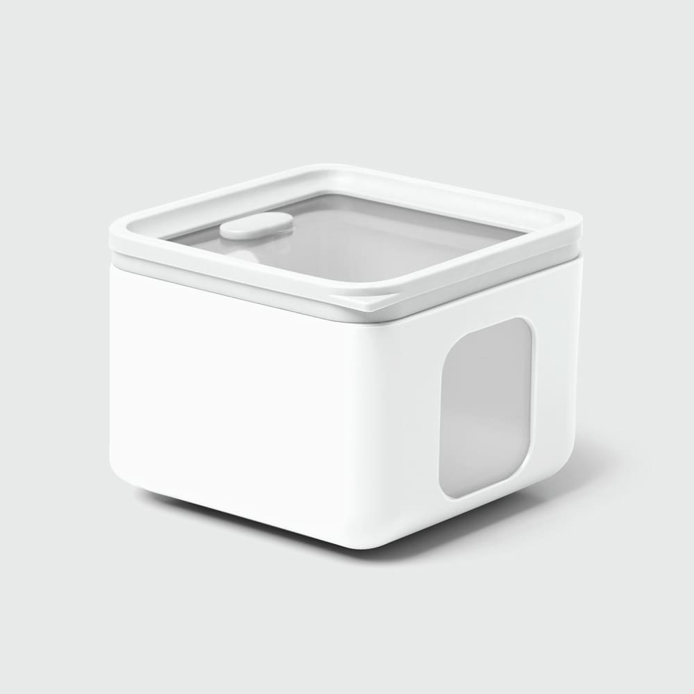 recipiente cuadrado para alimentos de polipropileno blanco - xs