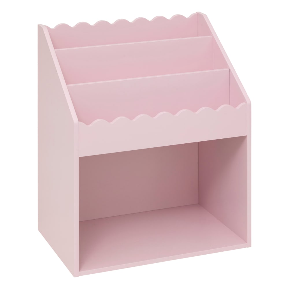 Bibliothèque enfant en bois rose avec étagères bois rose