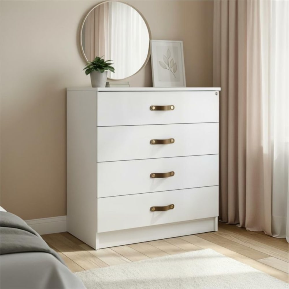 MueMue Kommode 4 Schubladen weiß 87.7x85.2x44.8cm Spanplatte Kinder