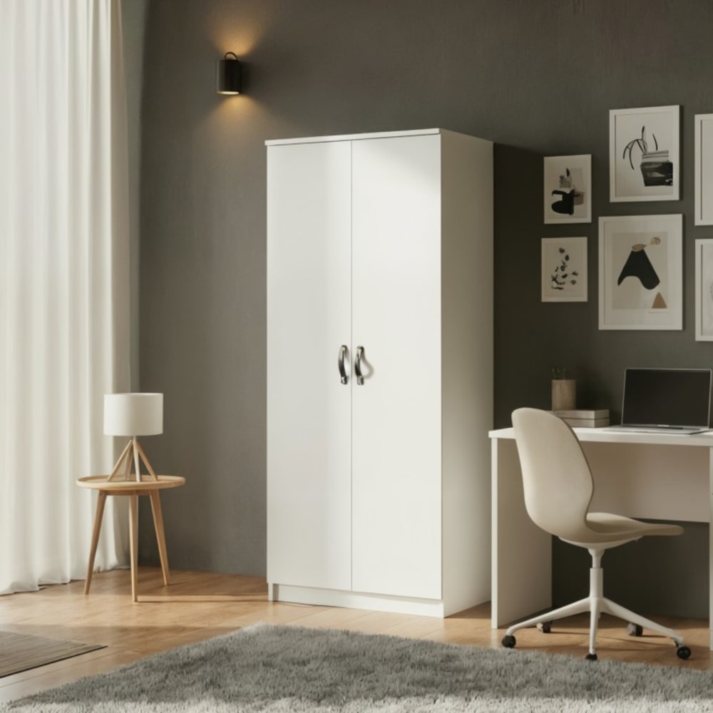 MueMue Schrank 2 Türen weiß 204.1x84.4x53.2cm Spanplatte Kinder