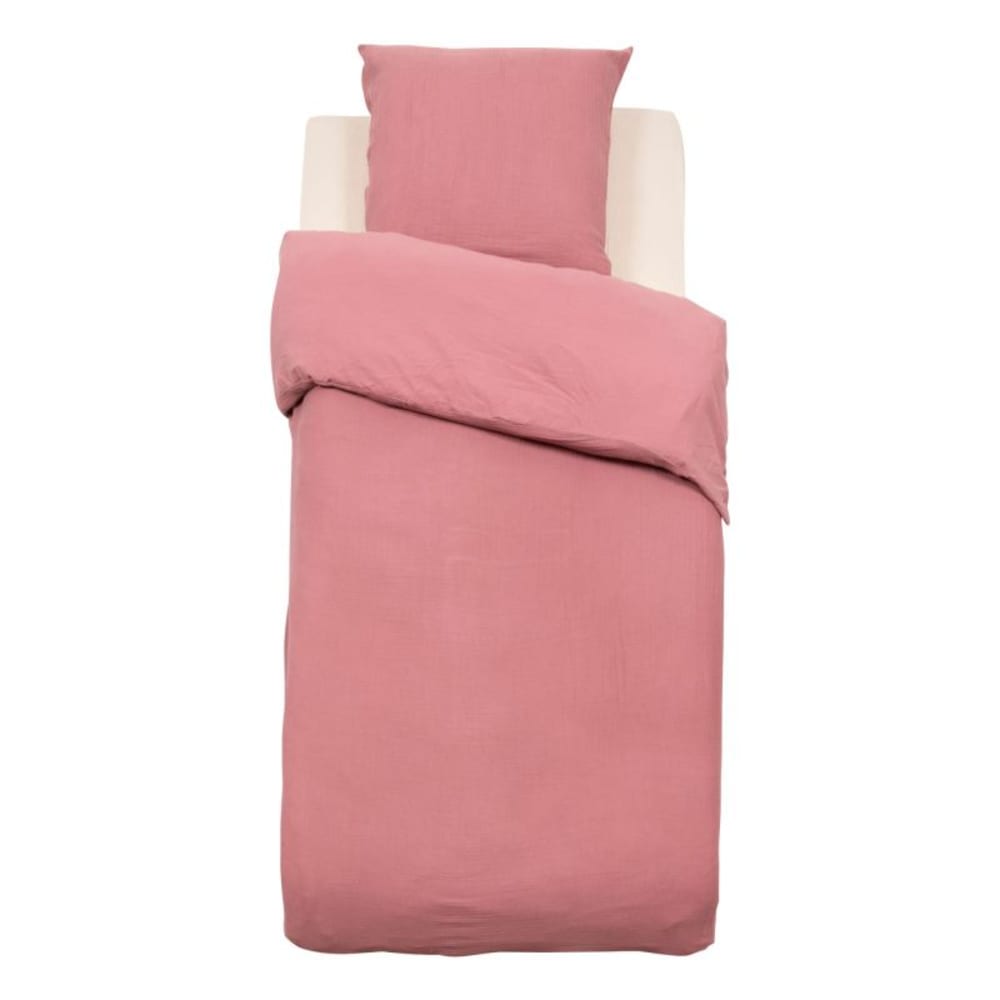 Parrure coton rose 90x190cm
