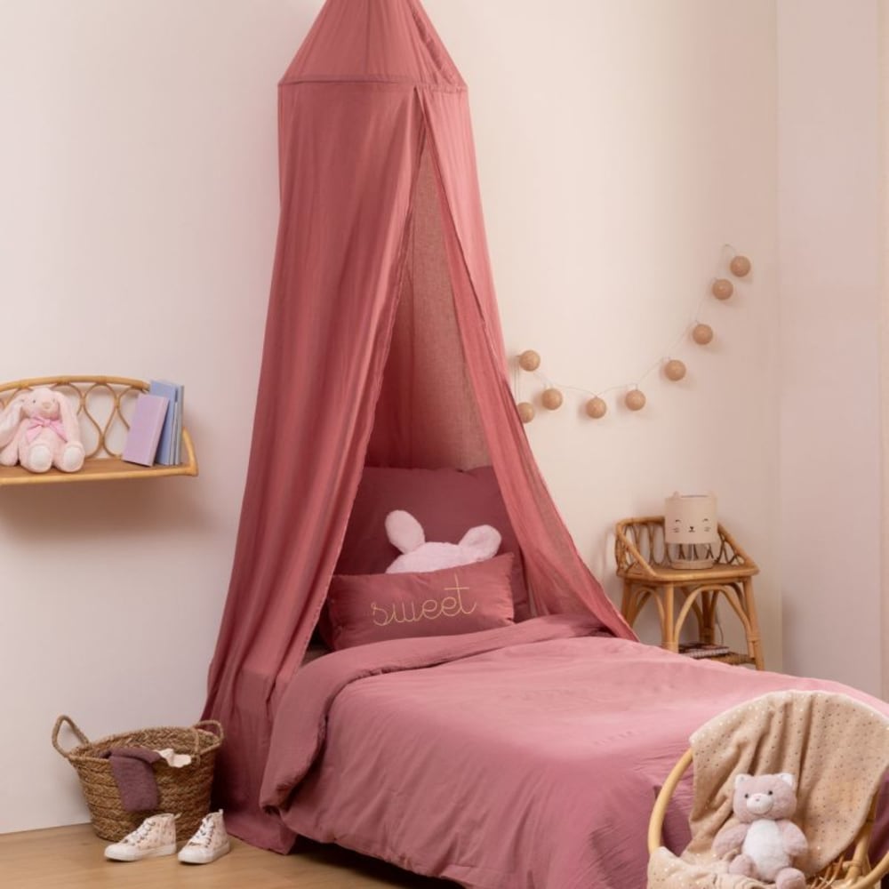 MueMue Himmelbett Baumwolle rosa 350x250x50cm Baumwolle Baby