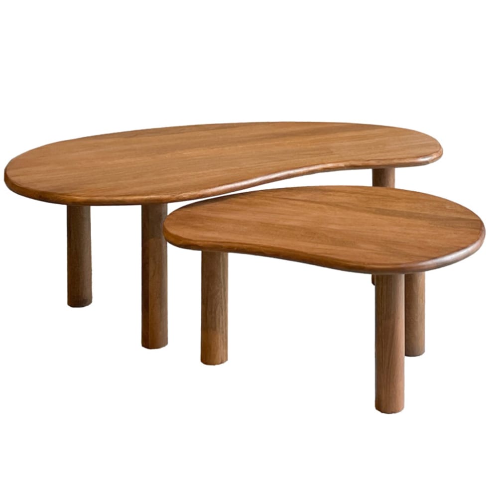 Set de 2 tables basses - massif