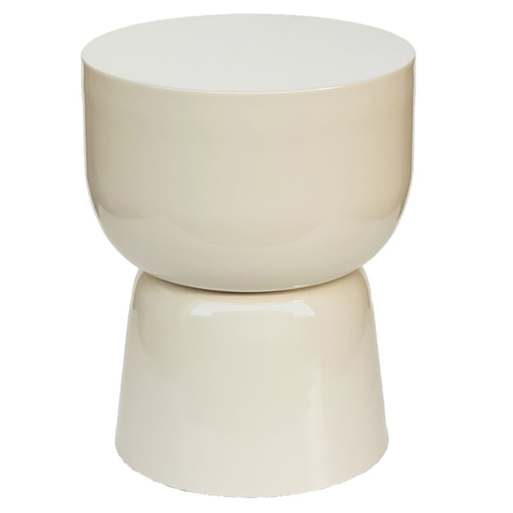 Table basse d'appoint acier laqué Ivory