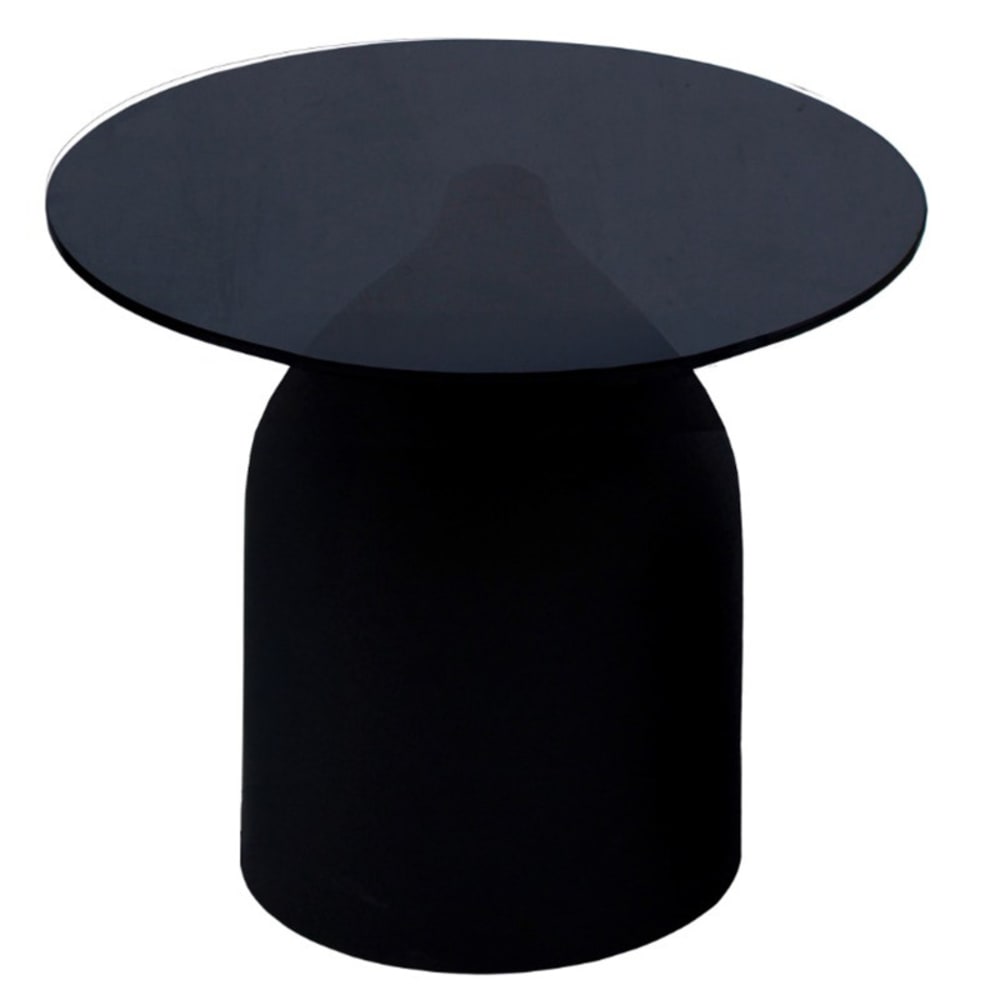 Moloo Couchtisch D50 cm schwarzem Glas und lackiertem Stahl style modern - Metall