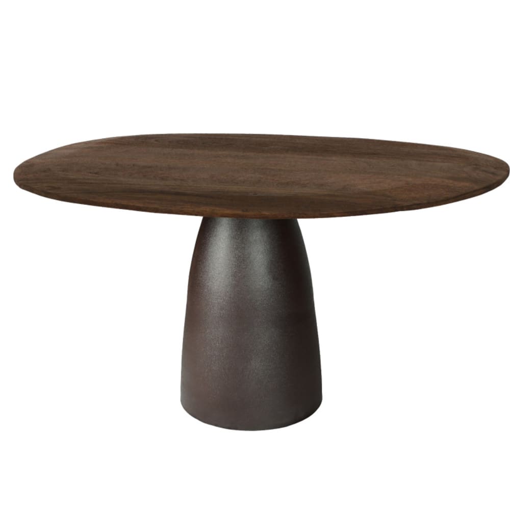 DYLON- Table à manger 4 personnes D120 cm en bois massif et métal