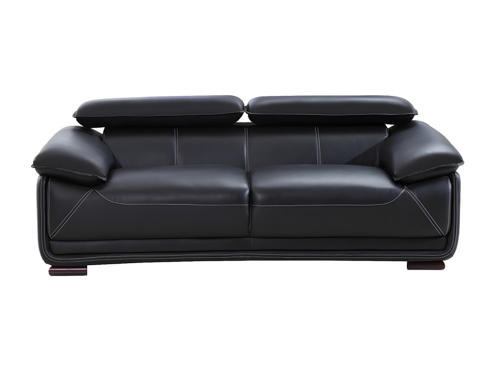 Canapé fixe cuir 3 places noir